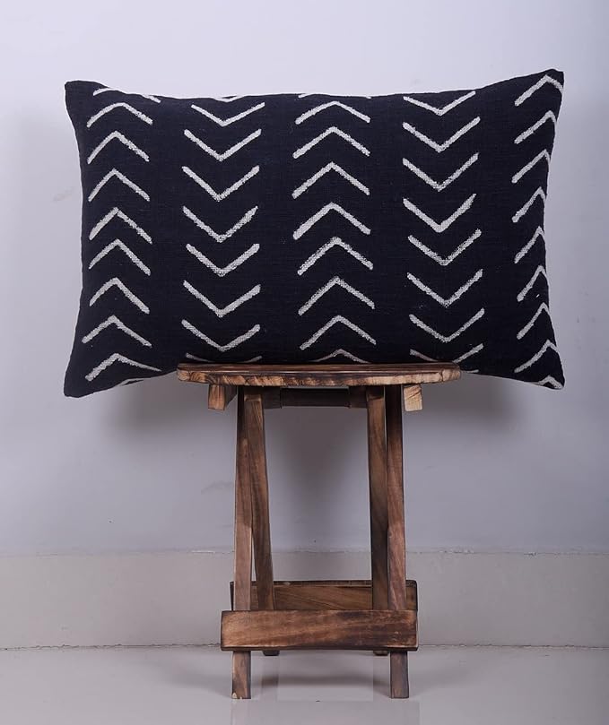 Trade Star Mudcloth Cushion Cover 100% Cotton Pillow Cover for Couch Throw Pillow Case Black for Bedroom Decorative Luxurious Living Room Pillow Case Home Decor Designer Handcrafted Fall Decor Case