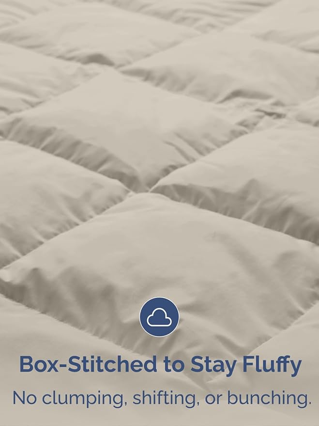 Full Size, Brown/Beige Alternative Down Comforter - Warm, Lightweight & Breathable Hotel Quality Bedding for Men, Women, Kids & Teens - All Season Oversized Cooling Microfiber Duvet Insert Comforter