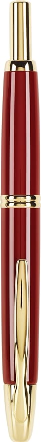 Pilot Vanishing Point Collection Retractable Fountain Pen, Red with Gold Accents, Blue Ink, Fine Nib (60167)