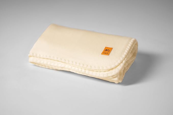 ALPAKITAS Alpaca Wool Blanket – Throw Size, 64 x 45 Inches – Warm & Lightweight – Couch, Bed, or Outdoor Blanket – Beige