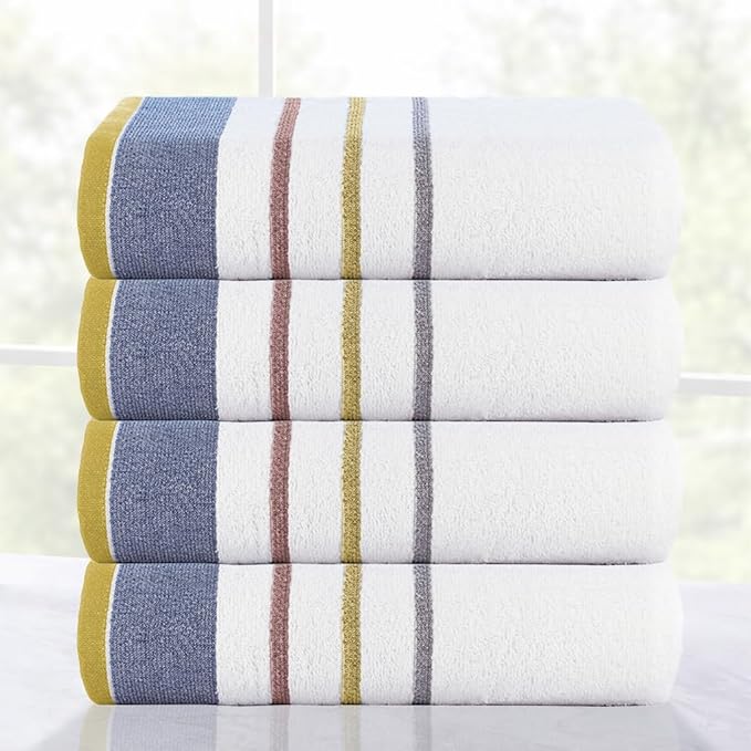 CASA COPENHAGEN White Bay 4Pcs 100% Egyptian Cotton Designer Hand Towels Gift Set- Grey - Charcoal 600 GSM, 28"x16", 4Hand Towels for Bathroom Set for Women & Men
