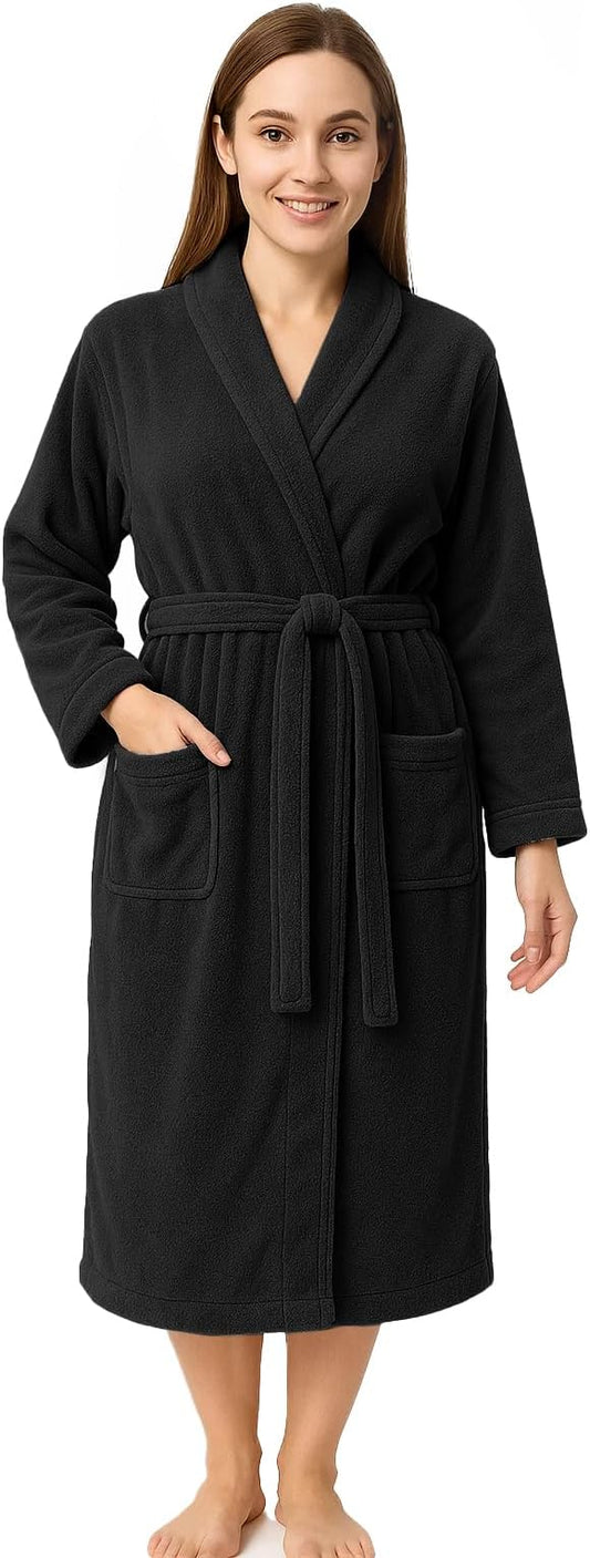 RIVERSIDE Premium 100% Cotton Terry Bathrobe For Women and Men - Soft Towel Robes with Shawl Collar Ajdustable Belt & Pockets