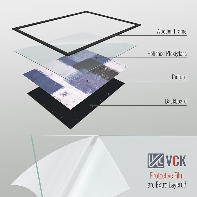 VCK 27x40 Poster Frame Solid Wood Black 3 Pack Picture Frames 27 x 40 Inches with Wall Mounting Hanging