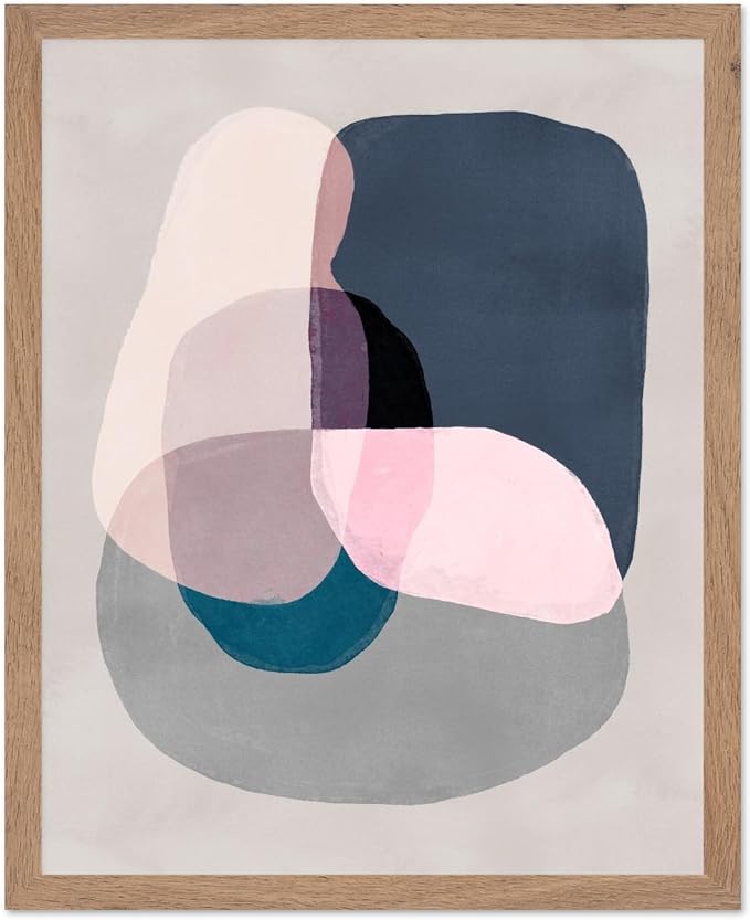 Monem Art Pastel Abstract Color Block Painting Print - Scandinavian Minimalist Art Poster - Wall Decor for Living Room, Bedroom or Office - 16x20 Beige Framed Wall Art by Mareike Bohmer