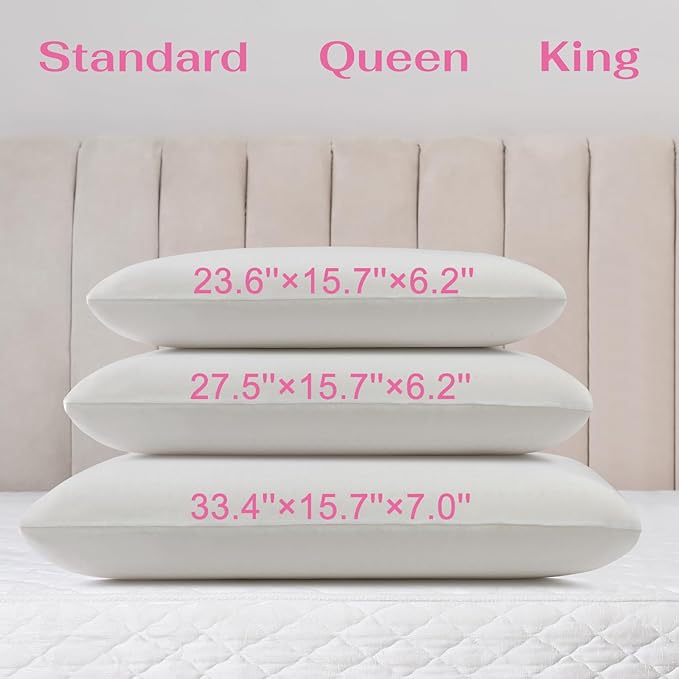 100% Talalay Latex Pillow Bed Pillow for Sleeping, Extra Soft Natural Latex Sleeping Pillow for Back, Stomach or Side Sleepers, Removable Breathable Cotton Cover (1, Standard (Low Loft))
