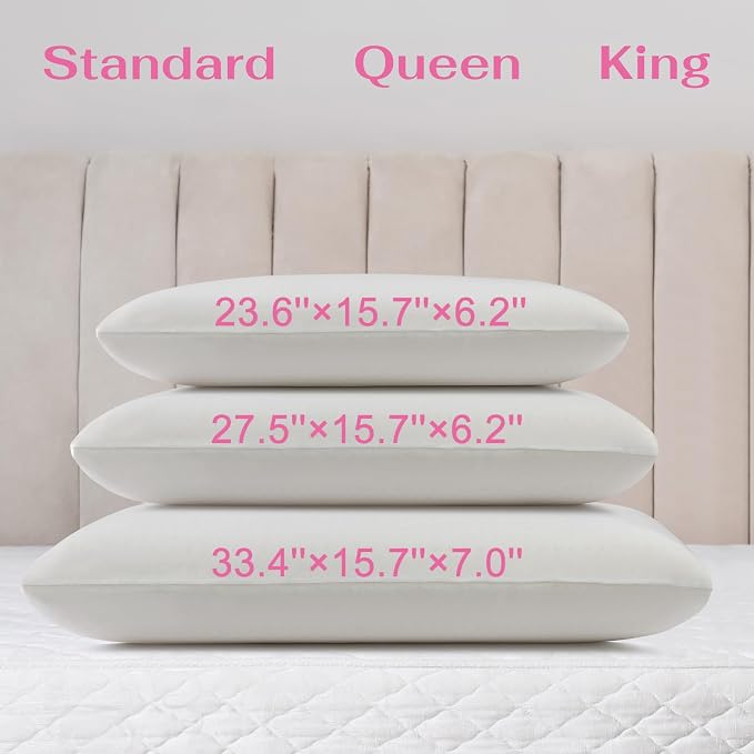 100% Talalay Latex Pillow Bed Pillow for Sleeping, Extra Soft Natural Latex Sleeping Pillow for Back, Stomach or Side Sleepers, Removable Breathable Cotton Cover (1, Standard (Mid Loft))