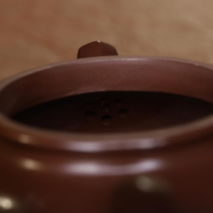 Zisha Teapot, Chinese Yixing Clay Handmade Tea Pot 11 Oz, Infuse Brew Kung Fu Loose Leaf Tea Maker (SanzuMeihua,Purple Clay)