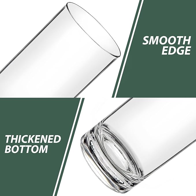 Shatterproof Plastic Drinking Glasses Set of 6, 17 Oz Clear Unbreakable Tumblers for Kitchen, Poolside & Patio – BPA-Free, Dishwasher-Safe, Acrylic Cups That Look Like Glass