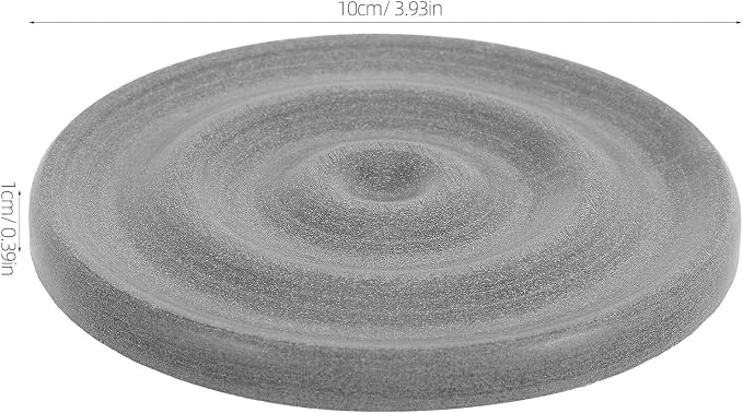 3pcs Diatomite Stone Round Soap Dish & Tray - 4'' Water Absorbing Soap Holder for Bathroom Kitchen Sink, Quick Dry Sponge Holder, Grey