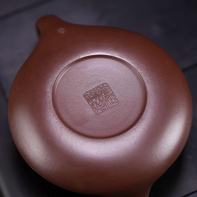 Zisha Teapot, Chinese Yixing Clay Handmade Teapot 6.4 Oz, Infuse Brew Kung Fu Loose Leaf Tea Maker -Quhu,Purple Clay
