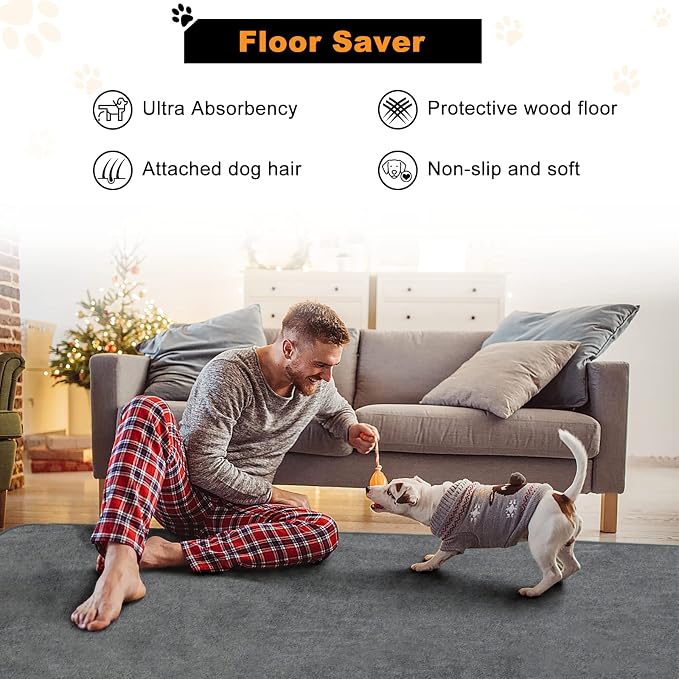 Dog Pee Pad Washable 82x120 Extra Large,Absorb Reusable Whelping Pads, Non-Slip Puppy Training Pads, Waterproof Floor Mat for Potty Training, Playpen,Incontinence,Housebreaking,Bed