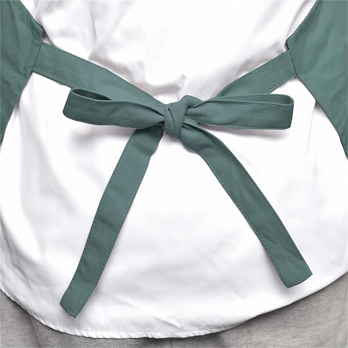 Art Aprons for Painting Pottery Ceramics, Mens Women Kitchen Cooking Aprons Waterproof Green