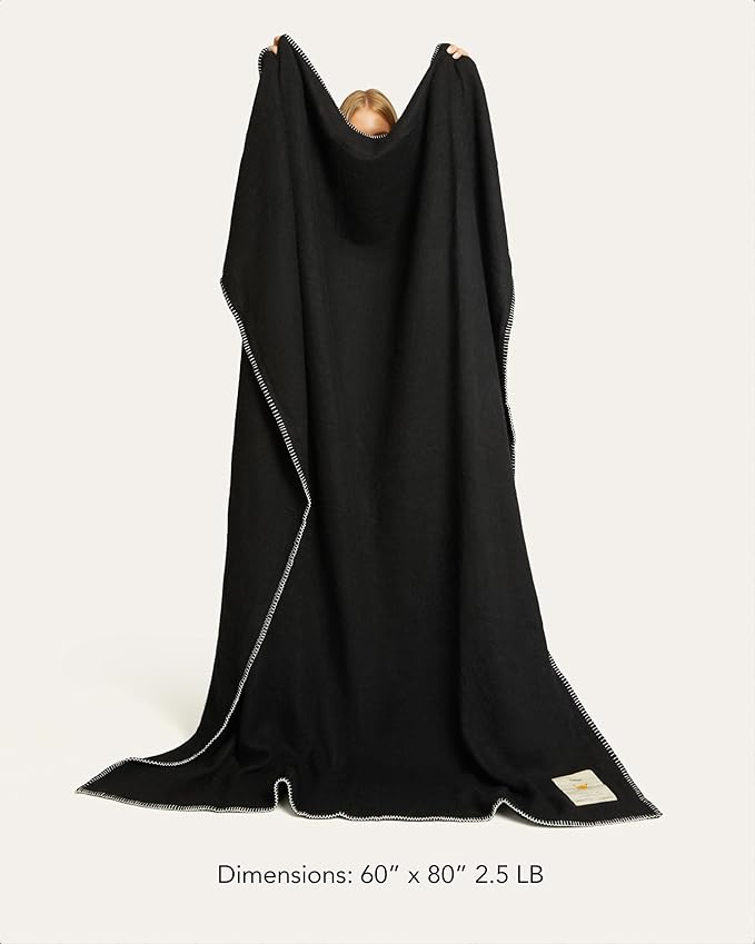 UnHide Knit Alpaca Blanket - 60" x 80" Ultra-Soft & Lightweight Throw - Made with Alpaca & Merino Wool - Sustainable & Ethically Sourced - Night Owl