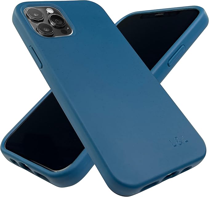 LOAM & LORE Biodegradable Phone Case for iPhone 15 Plus, Plastic Free Eco Friendly Phone Case, Plant Based Compostable iPhone 15 Plus, Premium Zero-Waste Phone Cover (Deep Blue) (Blue)