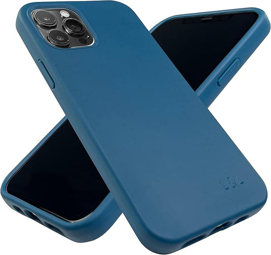 LOAM & LORE Biodegradable Phone Case for iPhone 15 Plus, Plastic Free Eco Friendly Phone Case, Plant Based Compostable iPhone 15 Plus, Premium Zero-Waste Phone Cover (Deep Blue) (Blue)