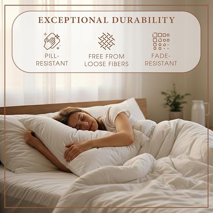 THE ART BOX Certified 100% American Supima Cotton Sheets, Queen Sheet, 1000 Thread Count Hotel Quality Sateen Weave, 4 Pc Luxury Bed Sheet Set, White Sheets with Elasticized Deep Pocket