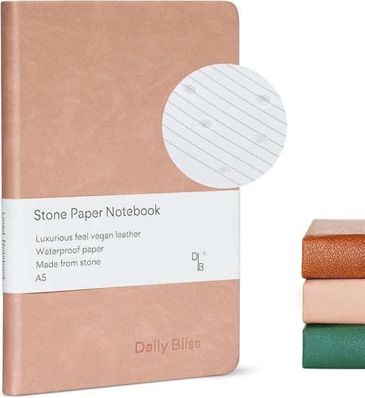 Stone Paper Journal Premium A5 Hardcover Vegan Leather Notebook Journal | 160 Pages | Premium Quality Professional Notebook For Men and Women |Comes With Gift Box Waterproof Notebook