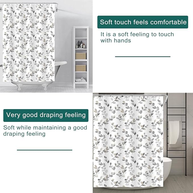 Shower Curtain Liner, 5G Shower Liners with 12 Rustproof Metal Grommets and Weighted Magnets, Waterproof Duty Shower Curtains for Shower Bathroom 72 x 72