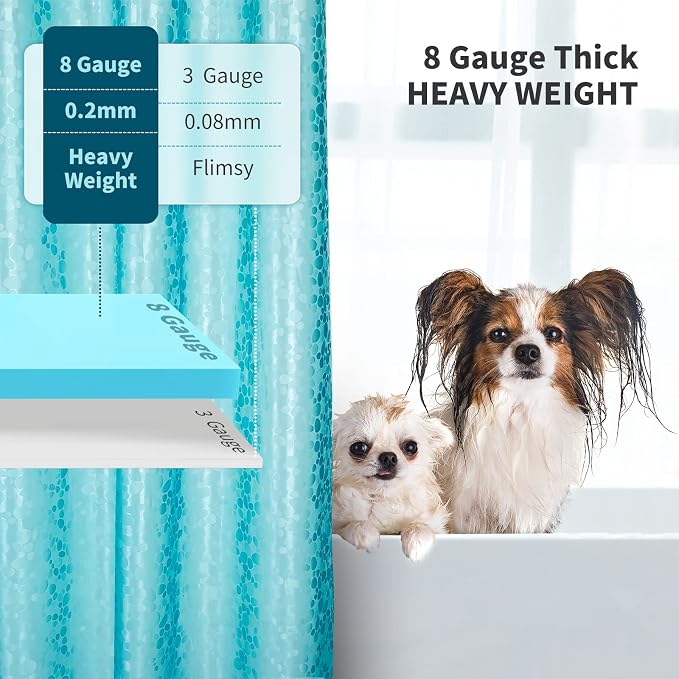 Bostofy Shower Curtain Liner,Waterproof Heavyweight 8g EVA Shower Liner with 3 Magnets and 12 Rustproof Metal Grommets, 72" W x 84" L