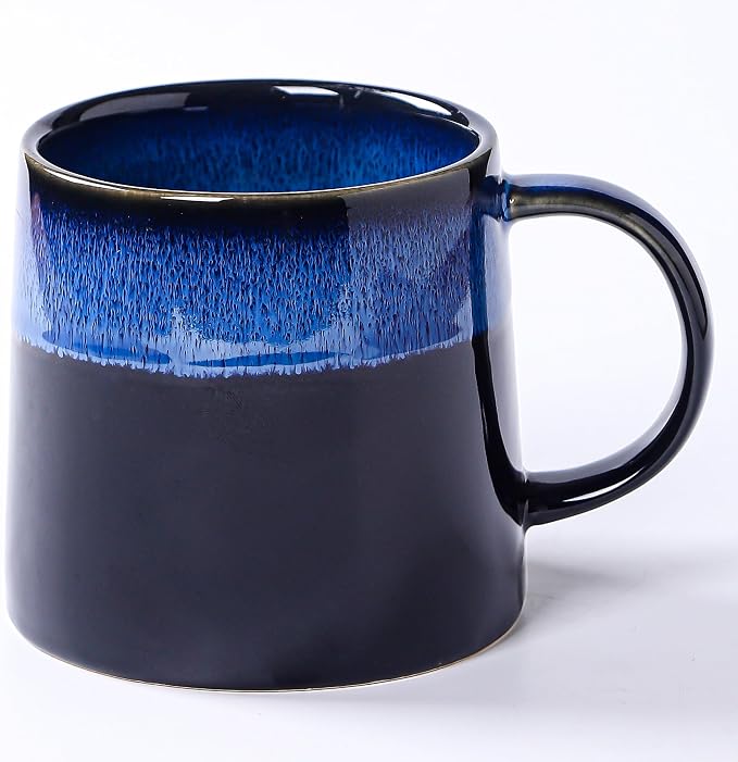 Large Ceramic Coffee Mugs, 20 oz Handmade Pottery Mug, Big Tea Cups with Handle for Office and Home, Dishwasher and Microwave Safe (Sky Blue)