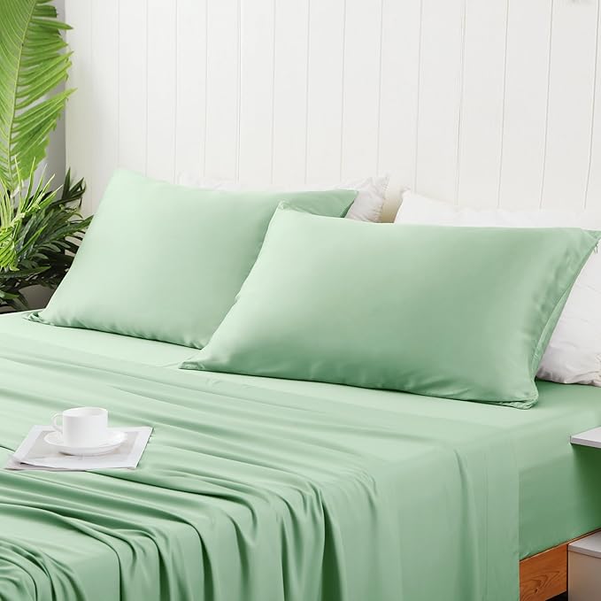 Viscose from Bamboo Pillow Protectors Set of 2 Saga Green Q