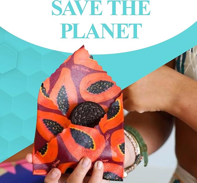 Meli Wraps - Reusable Beeswax Wrap Roll, Zero Waste Beeswax Wraps for Covering Food, Kitchen Roll for Food Storage, 13.5 x 42, Purple Papaya