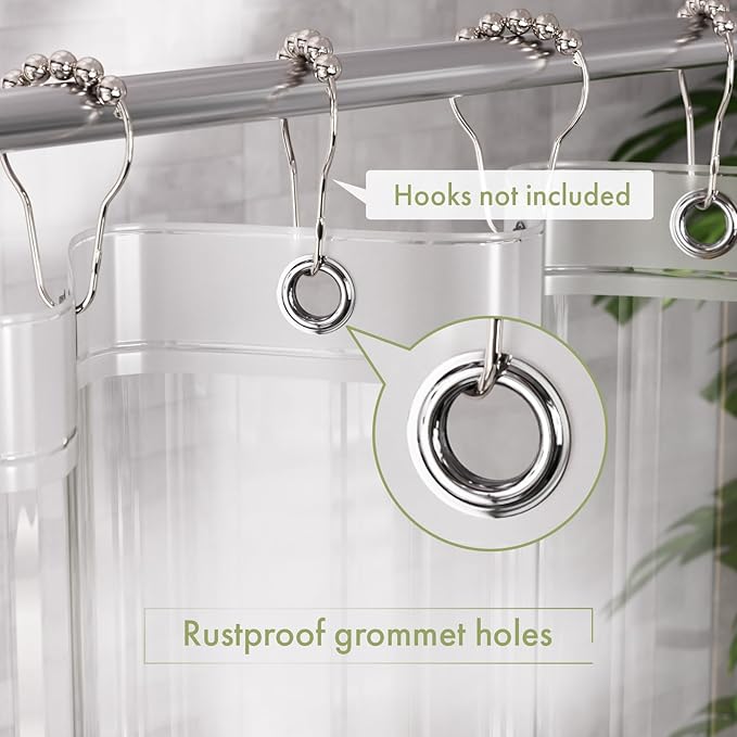 AmazerBath Shower Curtain Liner 80 Inches Long with 3 Magnets, 72x80 Clear Shower Curtain Liner Tall, Waterproof Plastic Shower Liner, Lightweight PEVA Shower Curtain with 12 Rustproof Metal Grommets