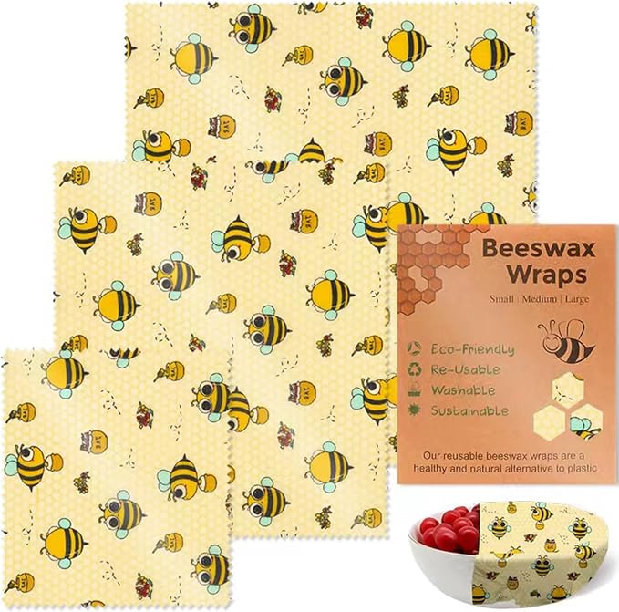 Sustainable Food Preservation With 3 Natural Beeswaxs Cloth Wraps Washable And Reusable Portable Kitchen Supplies
