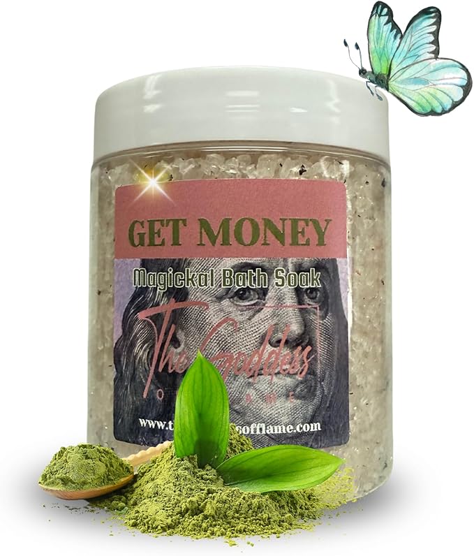 Get Money Bath Salts – Dead Sea Salt Bath Soak for Abundance, Confidence, Spiritual Cleansing & Ritual Use 12oz