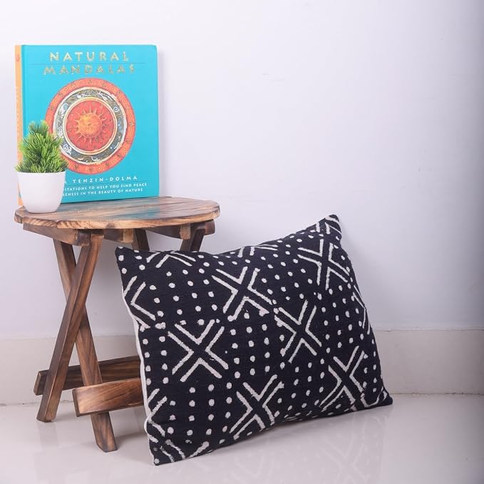Trade Star Handmade Lumbar Pillow Case Boho Cushion Cover 100% Cotton Pillow Cover for Bedroom Throw Pillow Cases Farmhouse Decorative Tribal Beautiful Indain Cushion Cover (12x18 Inches)