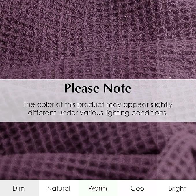 Salt Earth GOTS Certified 100% Organic Cotton Throw Blanket, 55" X 60" Blankets & Throws for Bed, Throw Blanket for Couch,Modern & Cozy Blanket, All Season Waffle Blanket, Soft Blanket (Plum Perfect)