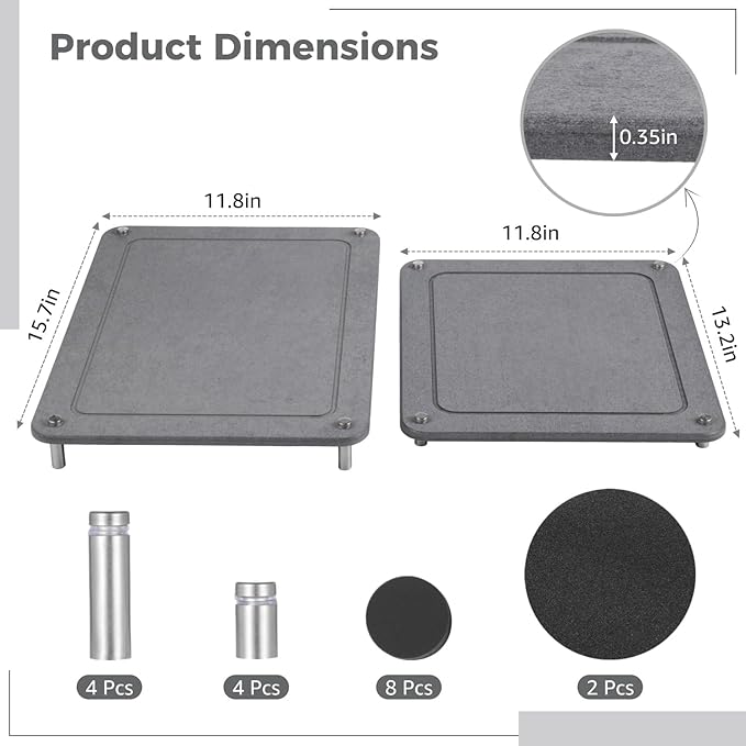 2 Pcs Stone Dish Drying Mats, Nesting Quick Drying Diatomaceous Earth Mats, Self-Absorbent Dish Mats with Non-Slip Feet & Sanding Tools, Stone Dish Racks for Kitchen Counter