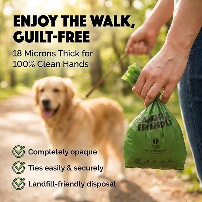 Doggy Do Good - 360 Count, Heavy Duty Poop Bags for Dogs - Standard Size - Dog Waste Bags Made with 50% Recycled Plastic + 15% Biobased Material - Landfill-Friendly, Unscented, Leak-Proof