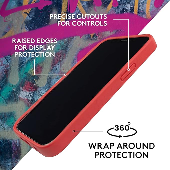 LOAM & LORE Biodegradable Phone Case for iPhone 14, Plastic Free Eco Friendly Phone Case, Plant Based Compostable iPhone 14 Case, Premium Zero-Waste Phone Cover (Red)