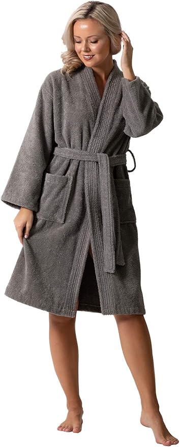 Luxurious Turkish Terry Kimono Collar Super-Soft Terry Absorbent Bathrobes for Women