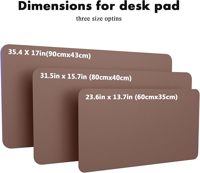 YSAGi Double-Sided Desk Pad, 31.5"x15.7"Leather Desk Mat, Eco Cork Desk Pad Protector,Large Mouse Pad,Waterproof Desk Blotter for Office/Home(Chocolate)