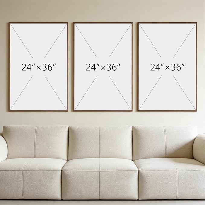 Large 3D Textured Wall Art for Living Room, Set of 3 Wabi Sabi Abstract Sandstone Relief Artwork with Solid Catalpa Wood Frame, Minimalist Triptych Pictures for Hallway Entryway, Sand Beige, 24x36 In