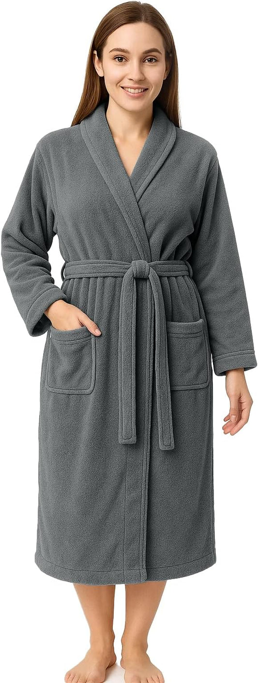 RIVERSIDE Premium 100% Cotton Terry Bathrobe For Women and Men - Soft Towel Robes with Shawl Collar Ajdustable Belt & Pockets