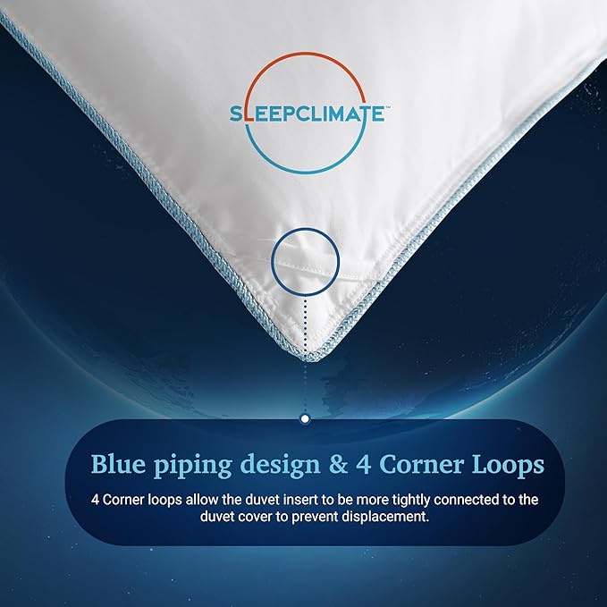 Sleep Climate Temperature Regulating Down Alternative Comforter 37.5® Technology 300 Thread Count Fabric All Season Lightweight Hypoallergenic Duvet Insert with 4 Corner Loops White - Twin 68" x90"