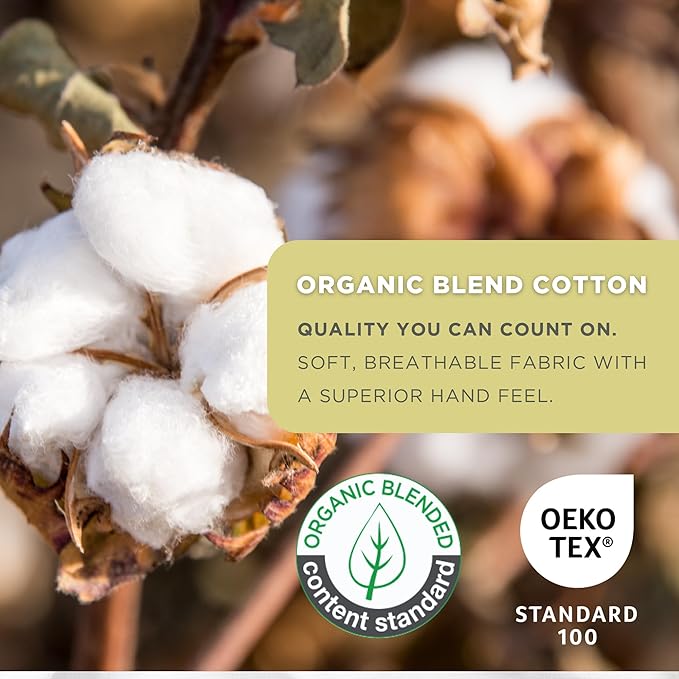 Farm to Home Down Alternative Comforter Queen Size Organic Cotton Duvet Insert Hotel Collection Hypoallergenic Machine Washable 98 x 90 for All Season