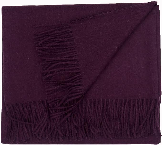 100% Baby Alpaca Throw Blanket, Our Solid Color Throw/Afghan