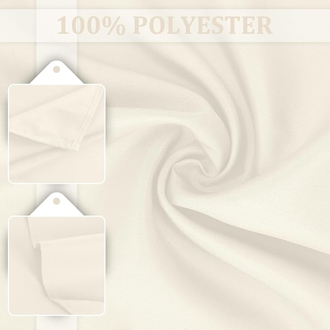 SuperO Set of 120 Cloth Napkins 17 x 17 Inch, Polyester Solid Washable Dinner Napkins with Hemmed Edges,Great for Restaurant, Wedding and Party(Ivory)