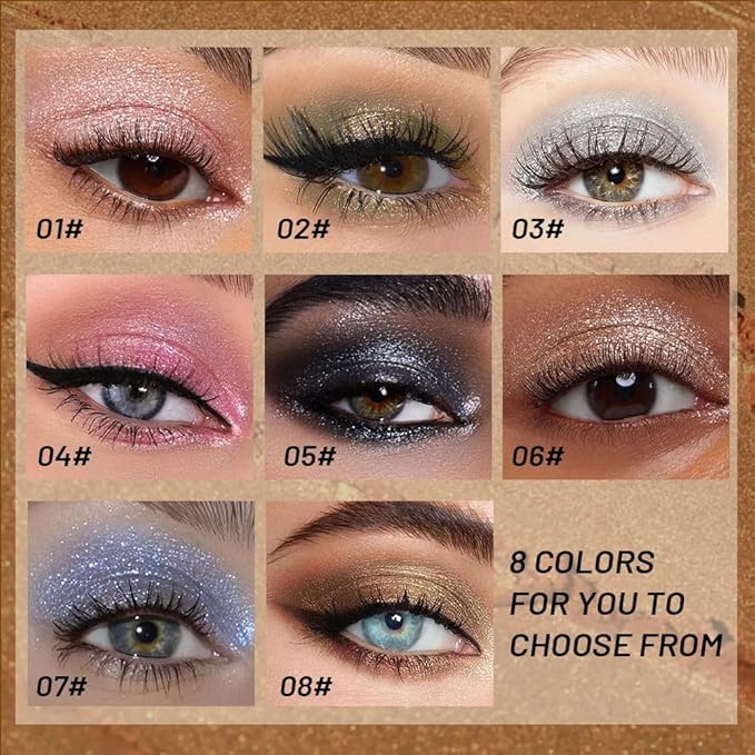 Bronze Single Shimmer Glittle Eye shadow Palette Makeup, Single Shimmer Eyeshadow for Older Women, High Pigment Natural Sombras Crema Para Ojos, Talc, Paraben & Cruelty Free (08#Bronze)