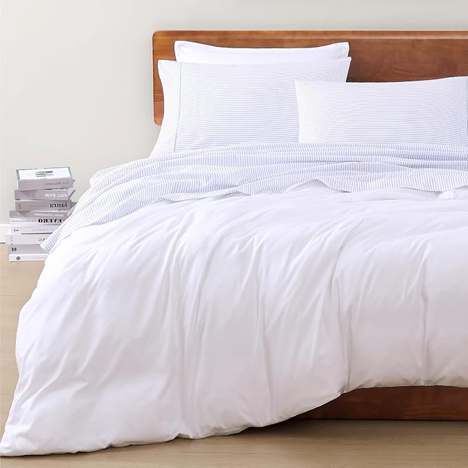 LANE LINEN Eco Friendly 100% Organic Cotton King Bed Sheets Set, Printed Modern Cotton Sheets, Soft & Comfy Low Pill Fade Resistance Fully Elasticized King Size Bed Set 15" deep Pockets