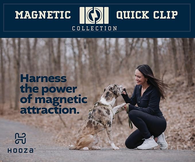 Quick Clip Dog Collar & Rope Leash Set, Sand Small – Magnetic Buckle, Reflective