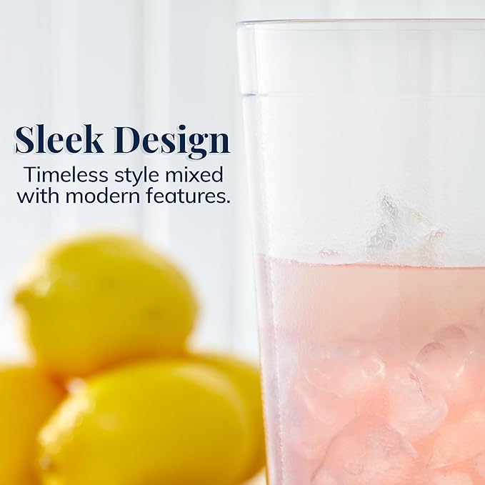US Acrylic Cafe Plastic Reusable Tumblers (Set of 12) 32-Ounce Iced-Tea Cups Clear | Value Set of Restaurant Style Drinking Glasses, Stackable, BPA-Free, Made in the USA | Top-Rack Dishwasher Safe