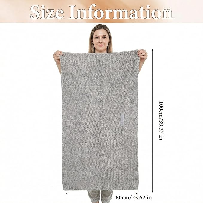Microfiber Hair Towel Wrap for Women Extra Large Hair Turban Anti-Frizz Hair Drying Towel with Elastic Band for Curly Long Thick for Hair Bath Gym Travel Spa