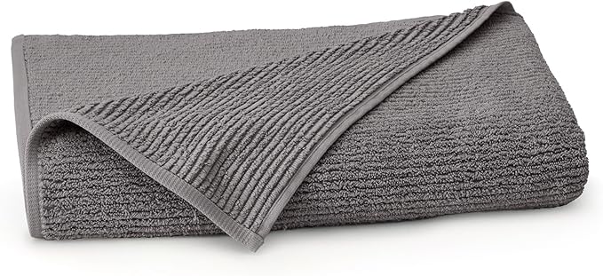 BOLL & BRANCH Turkish Ribbed Bath Sheet - Stone - 100% Organic Turkish Cotton - Oversized Soft Absorbent Quick Dry Luxury Spa Bath Sheet with Textured Rib Weave - Premium Comfort
