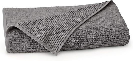 BOLL & BRANCH Turkish Ribbed Bath Sheet - Stone - 100% Organic Turkish Cotton - Oversized Soft Absorbent Quick Dry Luxury Spa Bath Sheet with Textured Rib Weave - Premium Comfort