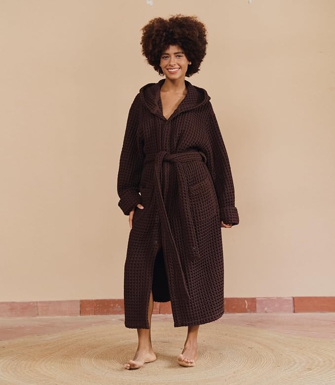 Luxury Organic Japanese Cotton Hotel & Spa Waffle Bathrobe for Men and Women (Hooded/Kimono)